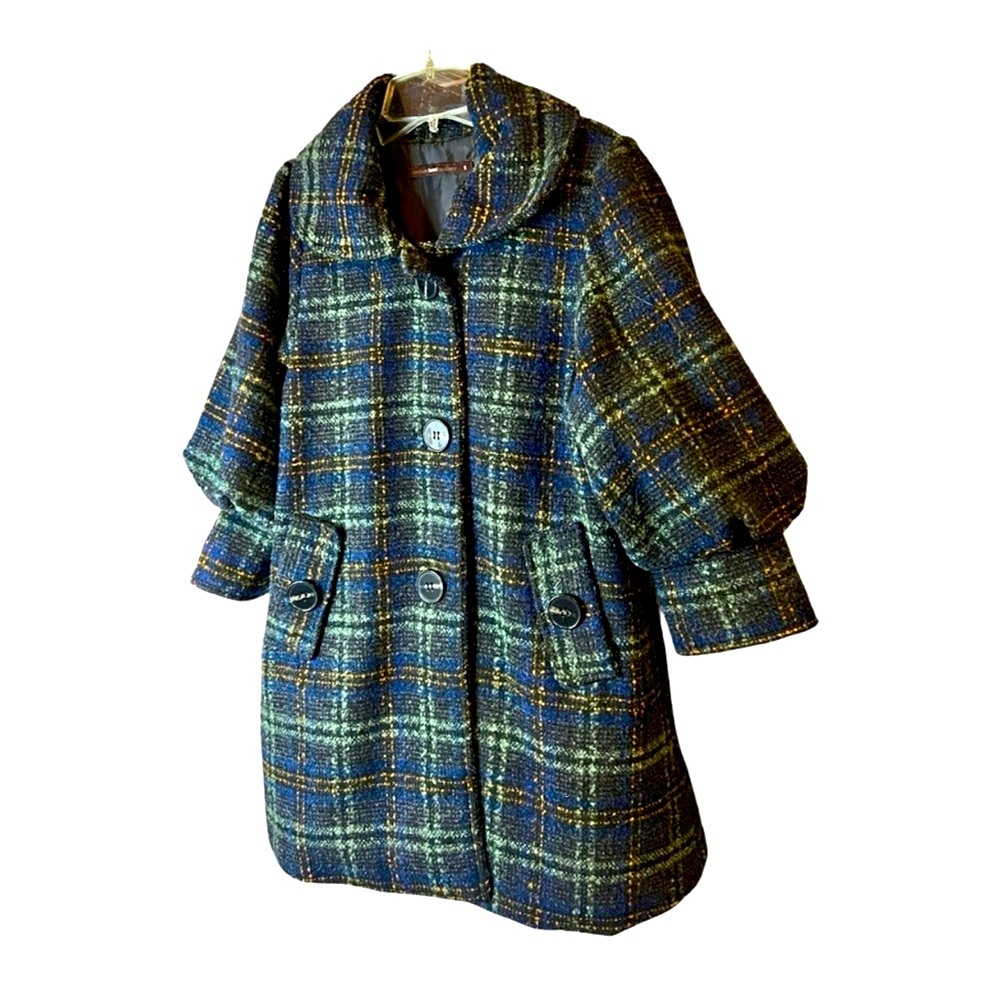 Anthropologie Hazel plaid swing coat